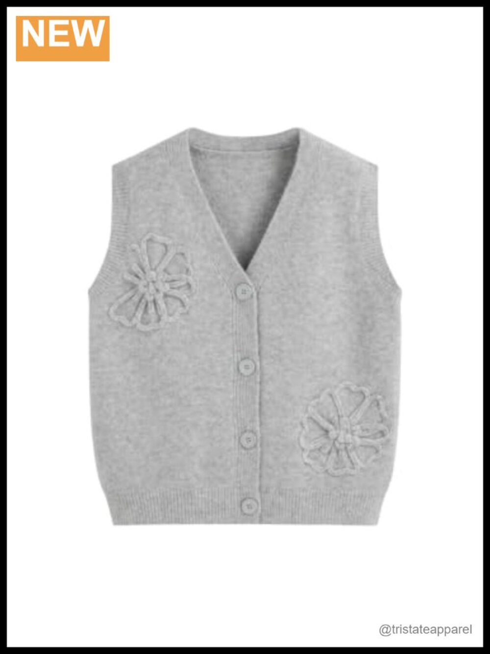 Women Sleeveless V Neck Floral Jacquard Cardigan Sweater Vest Button Front